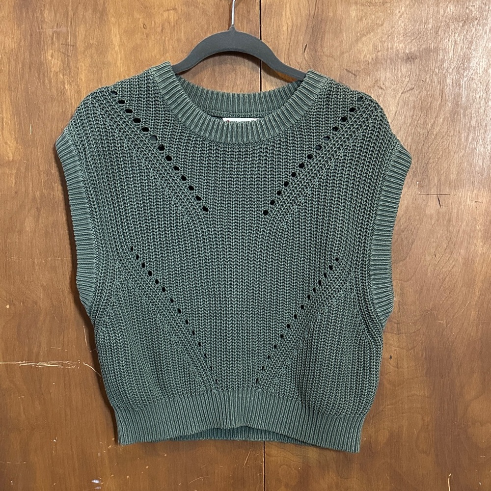 Marine Layer Olive Knit Sleeveless Sweater